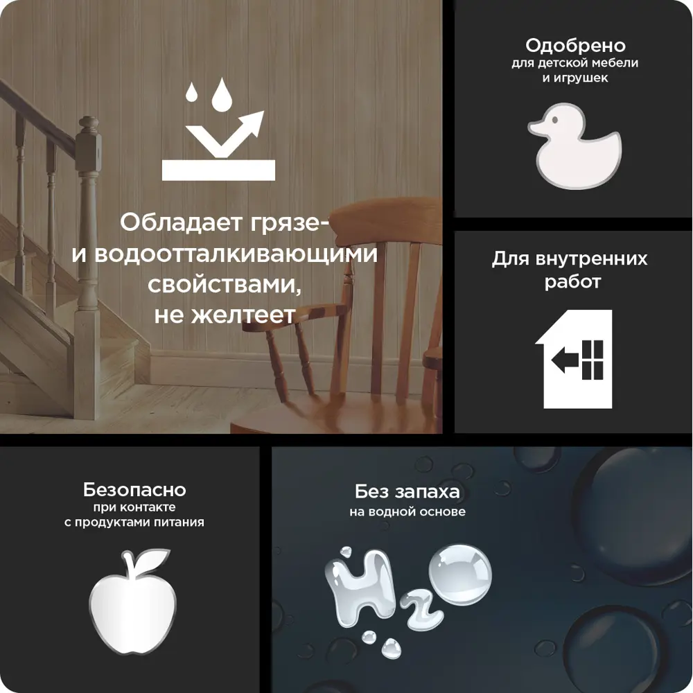 Фото 7 Лак акриловый Omnitex Lacker Aqua глянцевый бежевый 1 л