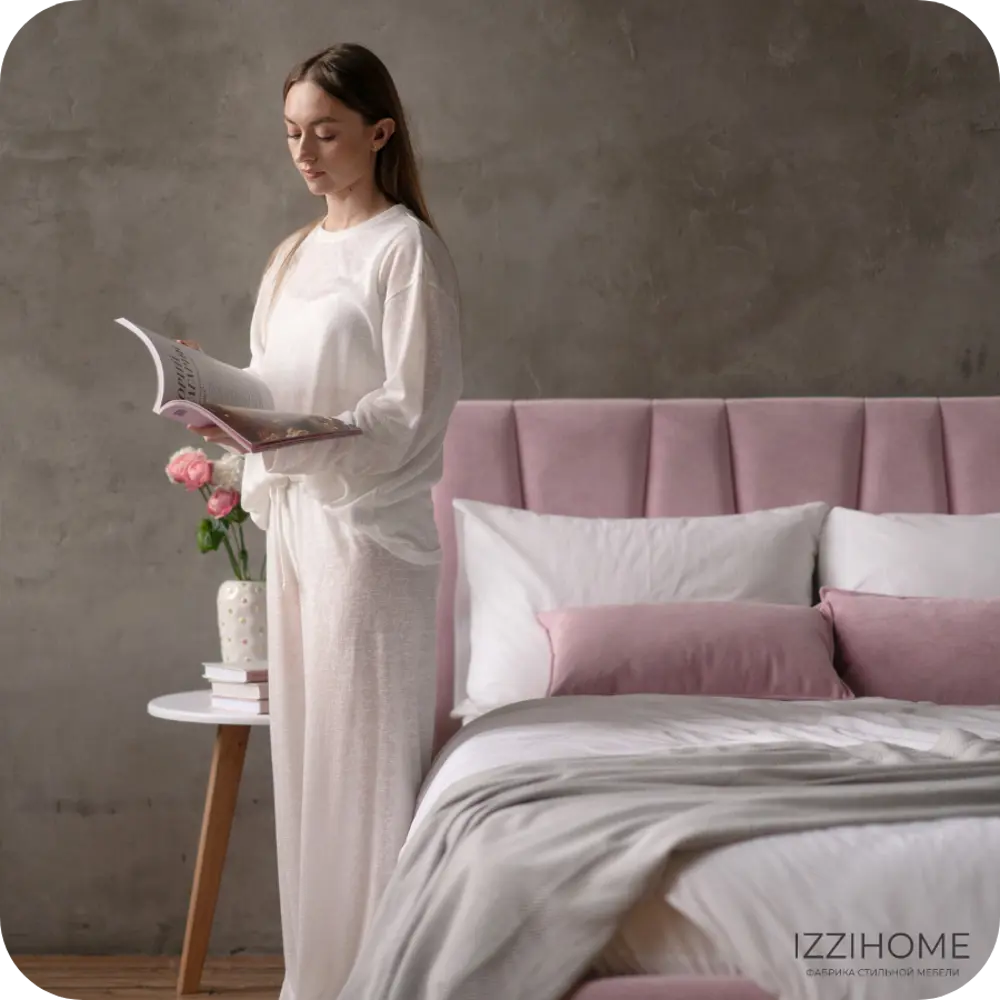 Фото 12 Кровать Izzihome Kelly KY18 169x100x212 см ДСП цвет розовый Фото 12 Кровать Izzihome Kelly KY18 169x100x212 см ДСП цвет розовый