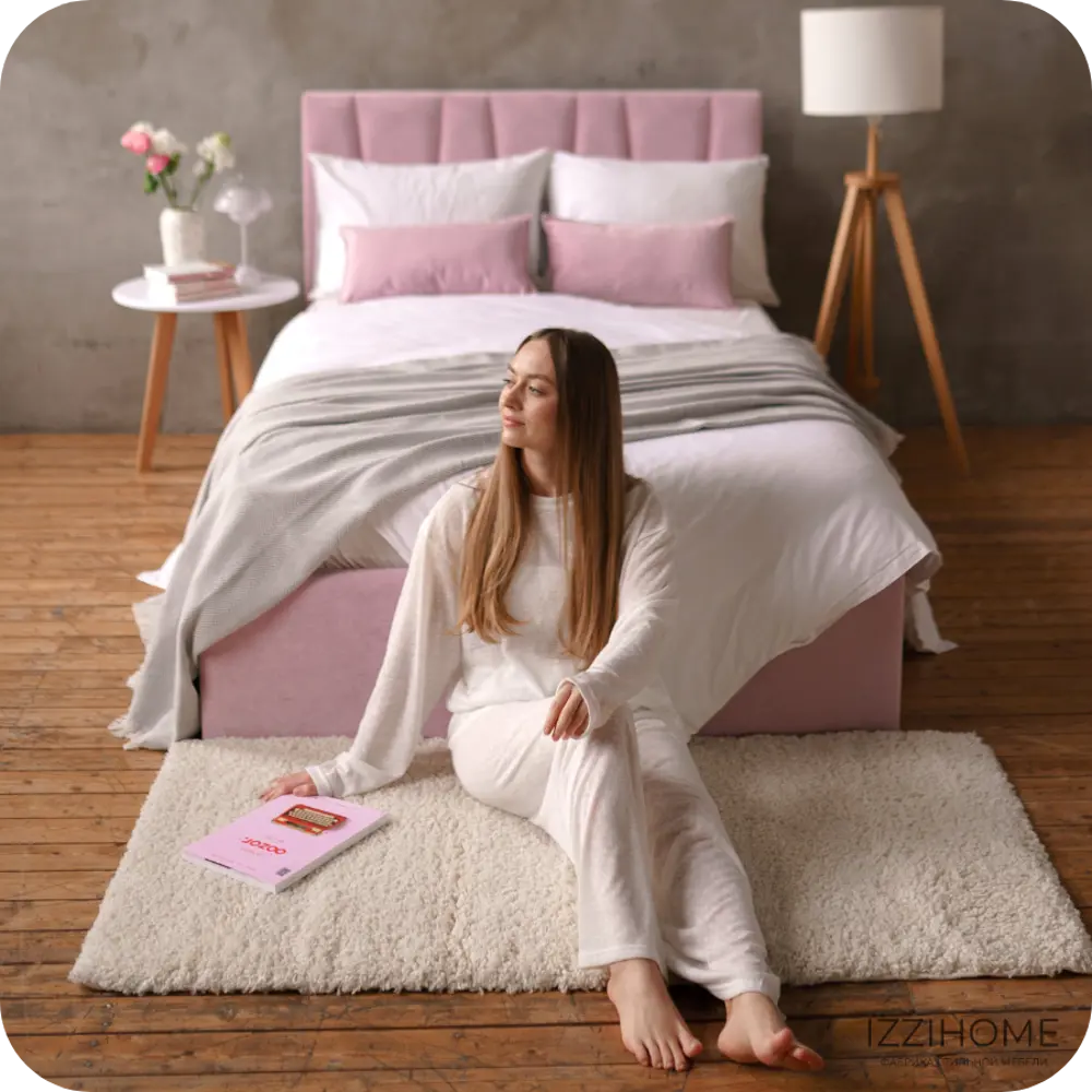 Фото 13 Кровать Izzihome Kelly KY18 169x100x212 см ДСП цвет розовый Фото 13 Кровать Izzihome Kelly KY18 169x100x212 см ДСП цвет розовый