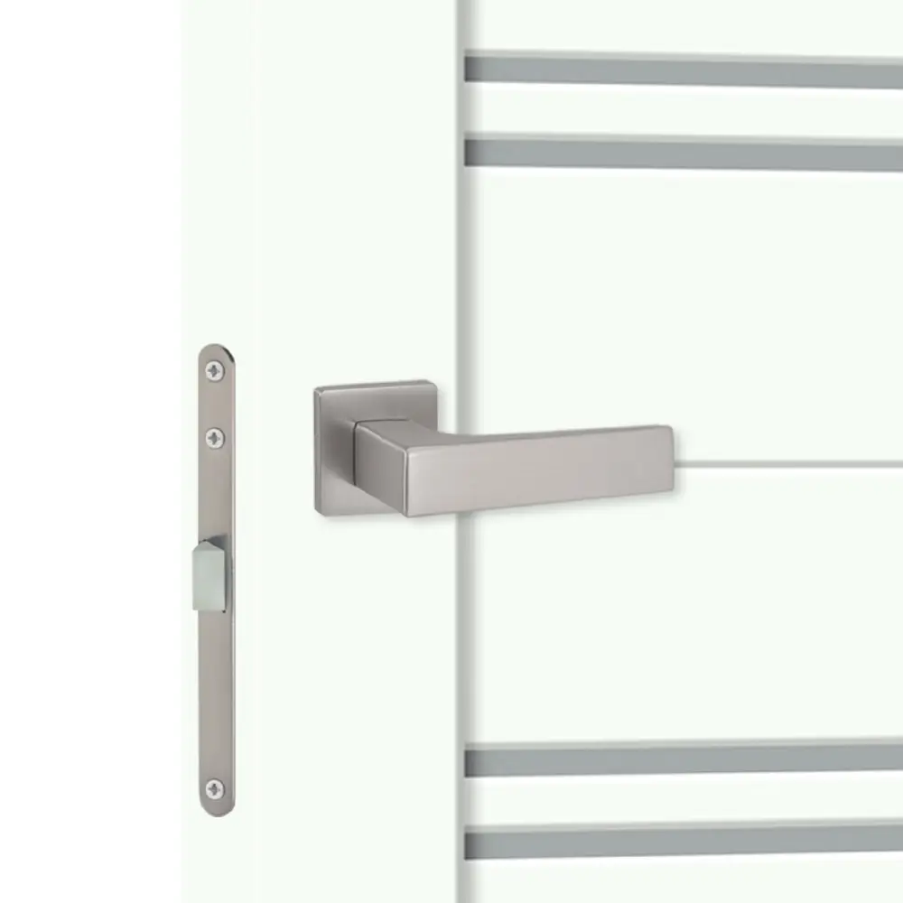 Фото 5 Комплект межкомнатной двери Velldoris Xline 4 остеклённая 200x90см ПЭТ (полиэтилентерефталат) цвет белый опал с коробом и наличниками