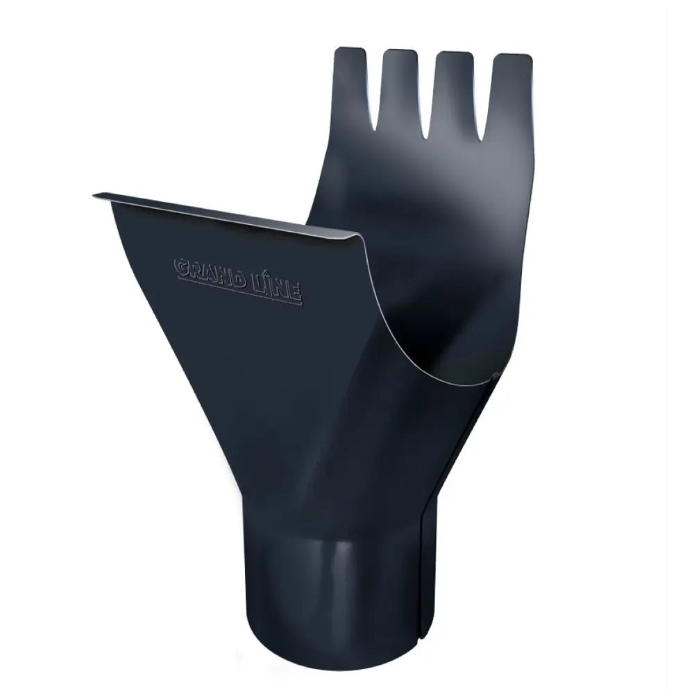 Фото Воронка желоба Grand line ⌀125x90мм оцинкованная сталь RAL 7024 графитовый серый