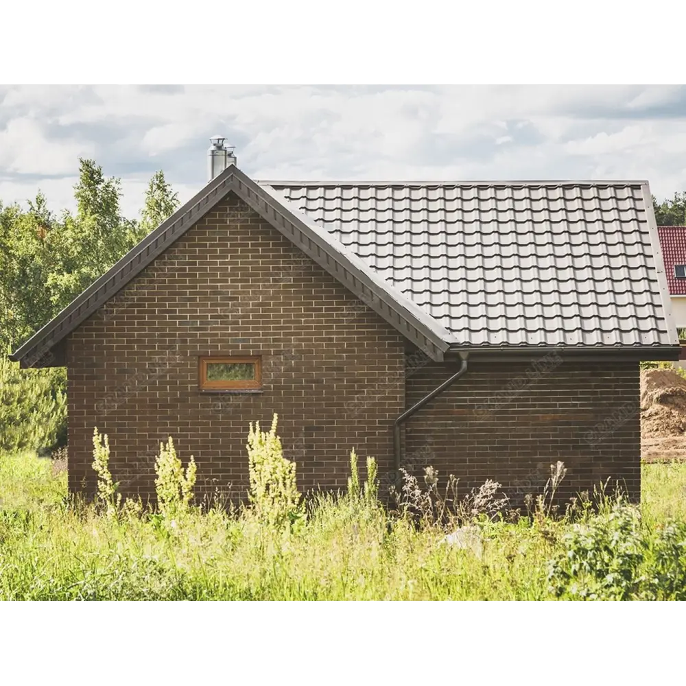 Фото 3 Труба круглая соединительная Grand line 125 x 90мм оцинкованная сталь RR 32 коричневый