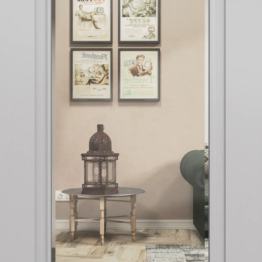 Фото 9 Дверь входная металлическая Гибсон 86x205 см левая скай беленый с зеркалом