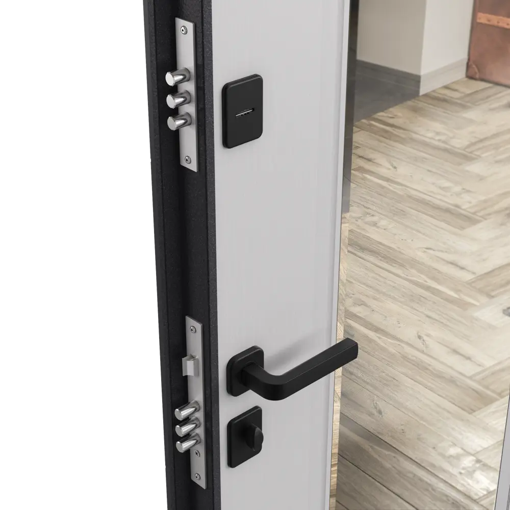 Фото 3 Дверь входная металлическая Гибсон 95x205 см левая скай беленый с зеркалом