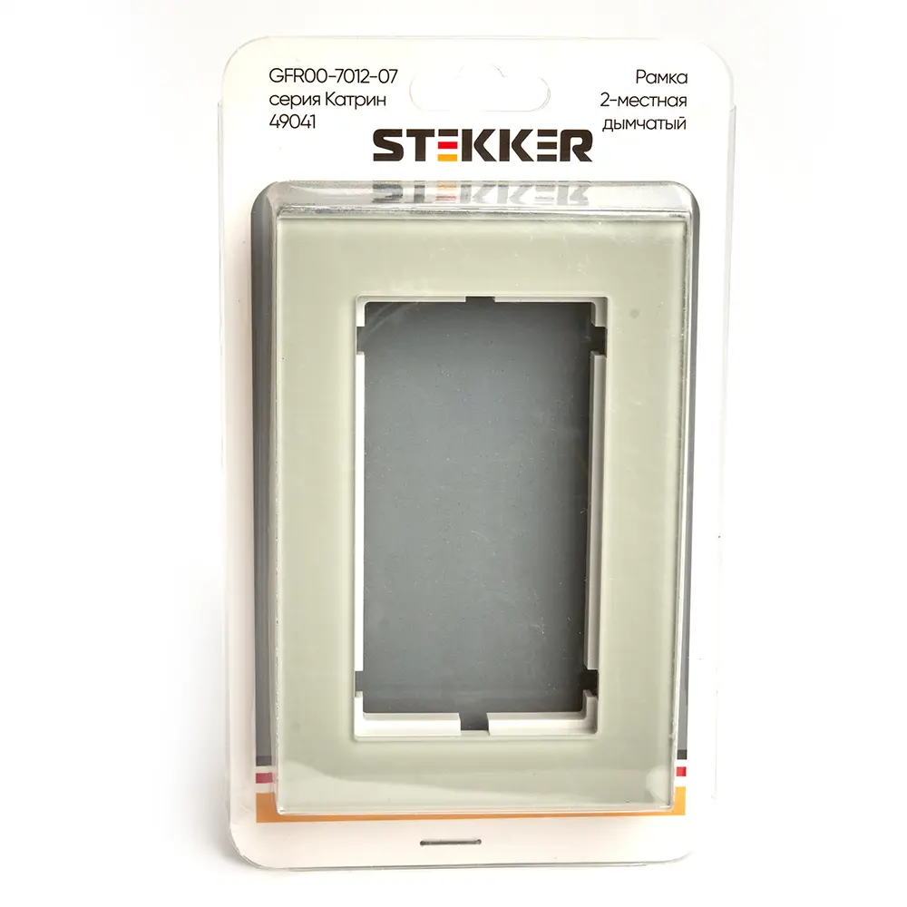 Фото 4 Рамка для розеток и выключателей Stekker Катрин 2 поста без перемычки цвет дымчатый