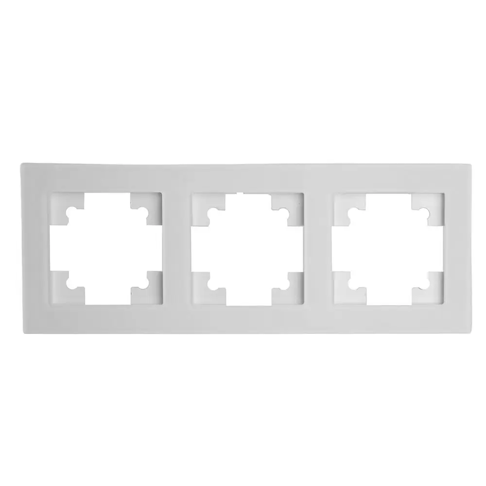 Фото Рамка для розеток и выключателей Stekker Катрин Катрин 3 поста цвет белый матовый 49596 Фото Рамка для розеток и выключателей Stekker Катрин Катрин 3 поста цвет белый матовый 49596