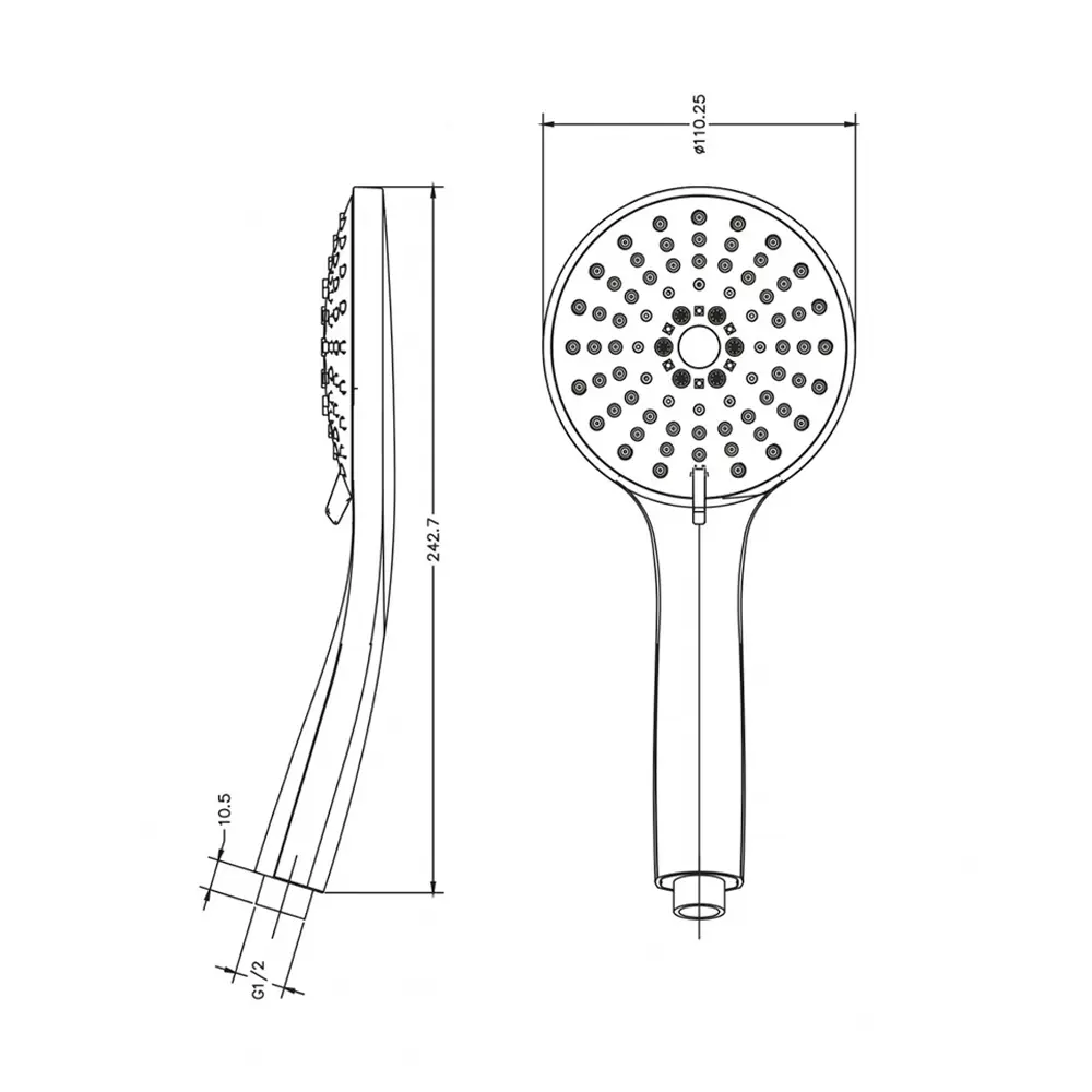 Фото 7 Лейка для душа Gross aqua GA7035 5 режимная цвет хром