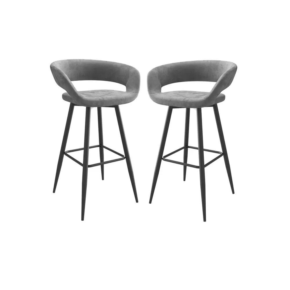 Фото 8 Стул полубарный Mamadoma Стул барный 101954 55x86 см цвет черный/grey lux b22 ткань велюр lux