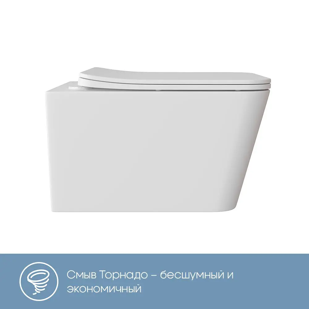 Фото 11 Инсталляция GROHE Solido 5 в 1 QuickFix с клавишей Arena Cosmopolitan (39702000) и унитаз Long 52.5x34.5 Vortex Soft-Close белый матовый квадрат