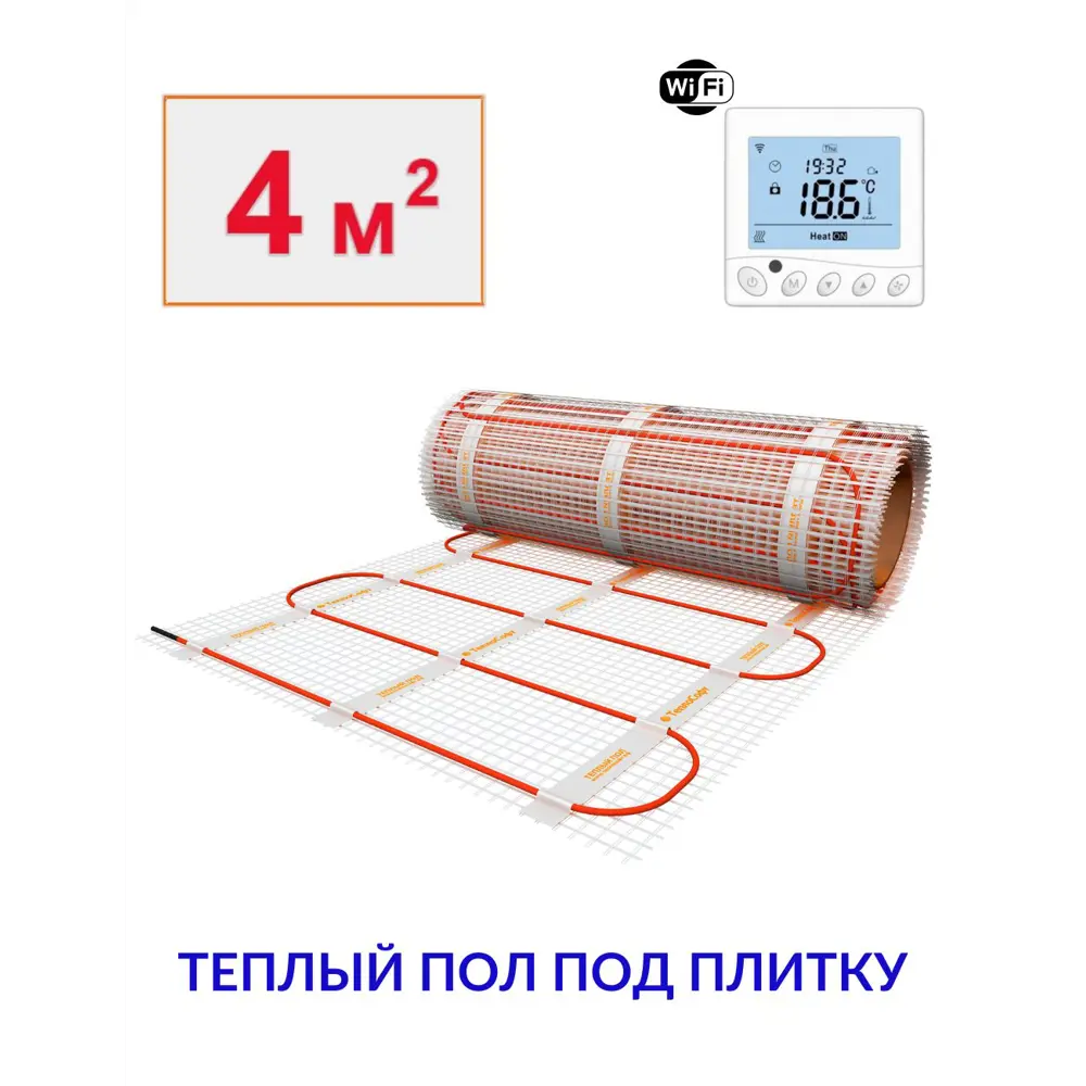 Фото Нагревательный мат Теплософт 4 м² 600 Вт 4600/25 Фото Нагревательный мат Теплософт 4 м² 600 Вт 4600/25
