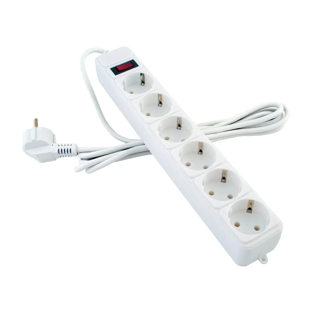 Фото 2 Сетевой фильтр Старт 4610116223673 3x0.75 3 м 5 розеток с заземлением 2200 Вт цвет белый