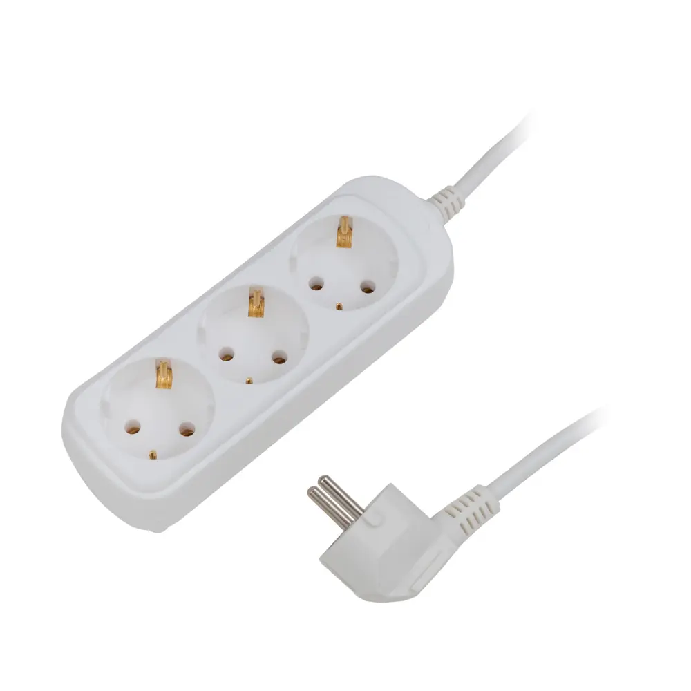 Фото 3 Сетевой фильтр Старт 4607175852685 3x0.75 1.5 м 3 розетки с заземлением 2200 Вт цвет белый