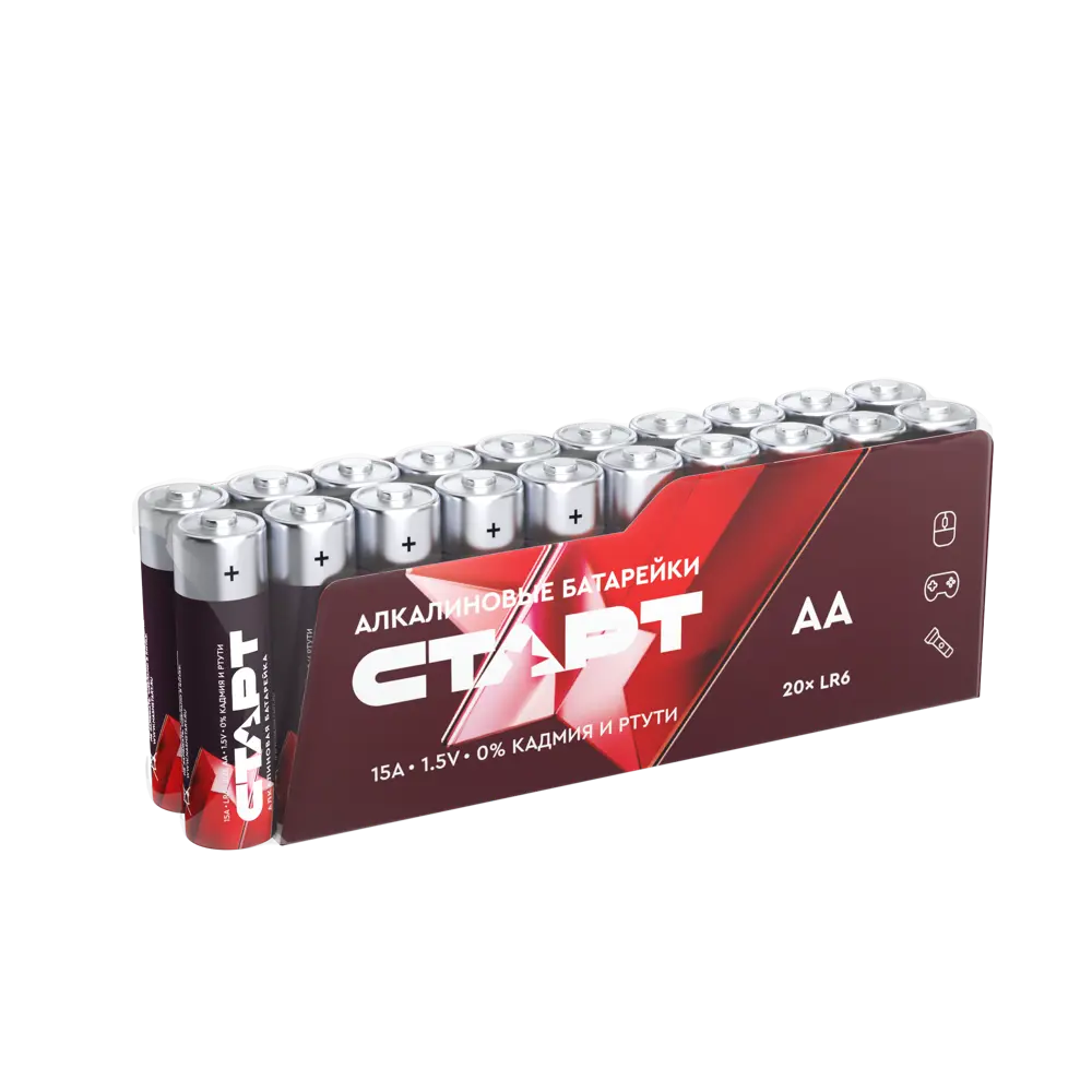Фото 2 Батарейка алкалиновая Старт АА 1.5 В 20 шт Фото 2 Батарейка алкалиновая Старт АА 1.5 В 20 шт