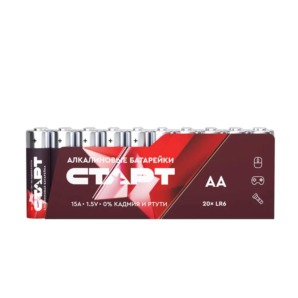 Фото Батарейка алкалиновая Старт АА 1.5 В 20 шт Фото Батарейка алкалиновая Старт АА 1.5 В 20 шт