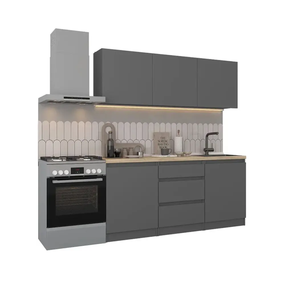 Фото 2 Модуль Столплит Леон 3018000000011 180x200x46 см ЛДСП цвет серый Фото 2 Модуль Столплит Леон 3018000000011 180x200x46 см ЛДСП цвет серый