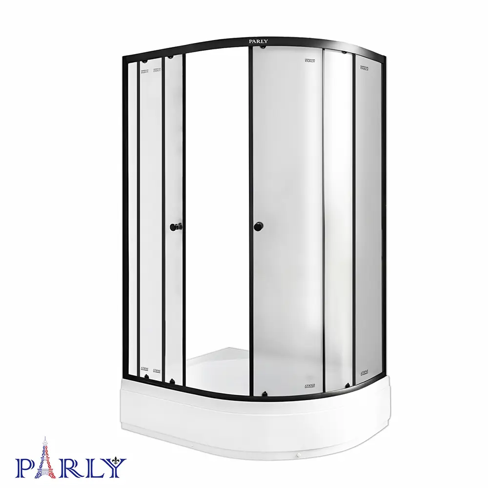 Фото 3 Душевой уголок с поддоном Parly ZFM1201B L 120x80x195 поддон 26см профиль черный стекло матовое Фото 3 Душевой уголок с поддоном Parly ZFM1201B L 120x80x195 поддон 26см профиль черный стекло матовое