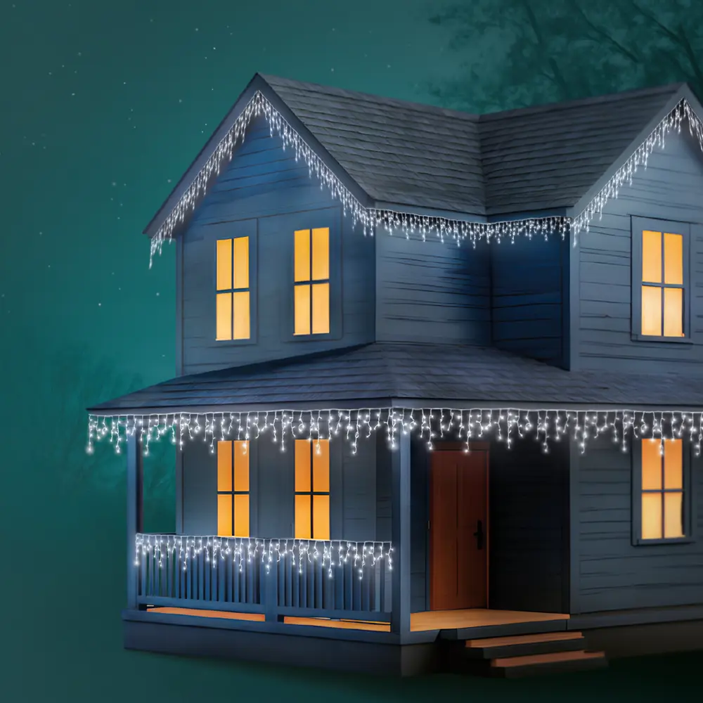 Фото 11 Электрогирлянда уличная Neon-Night Бахрома 3 м 200 ламп цвет холодный белый