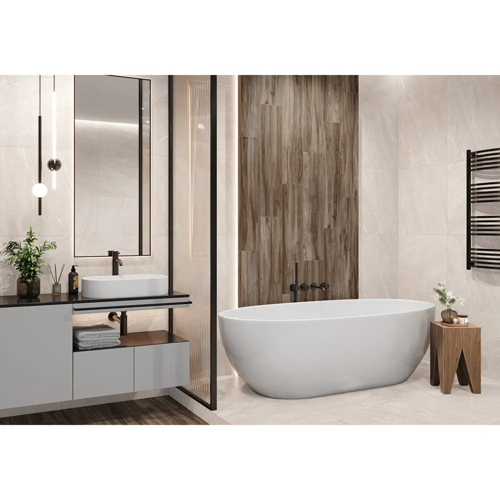 Фото Керамогранит Alma Ceramica Angara 60x60x0.9 см 1.8 м² матовый цвет бежевый