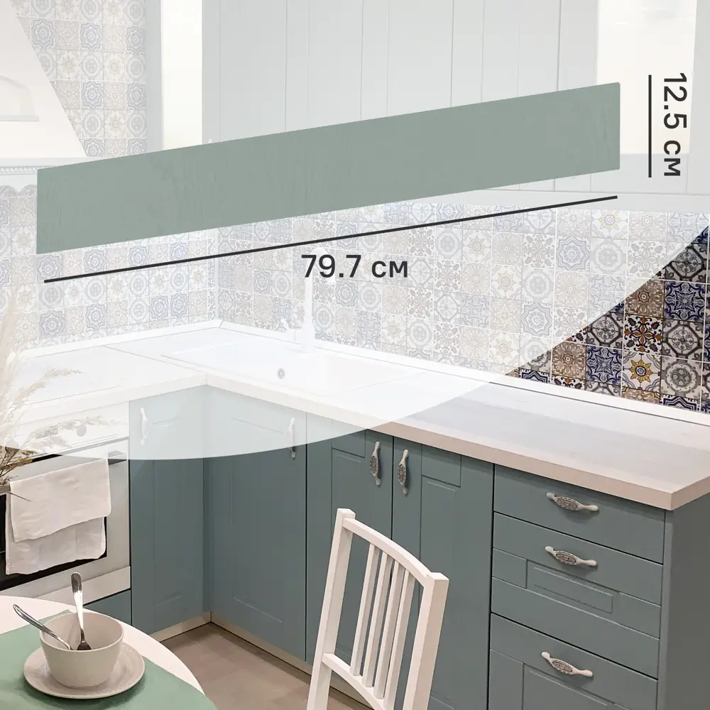 Фото Фасад выдвижного ящика Томари 79.7x12.5 DELINIA ID см МДФ цвет голубой