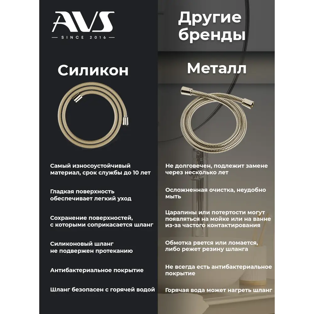 Фото 7 Душевая система AVS Elegant кр-00098311 3 режимная цвет брашированное золото Фото 7 Душевая система AVS Elegant кр-00098311 3 режимная цвет брашированное золото