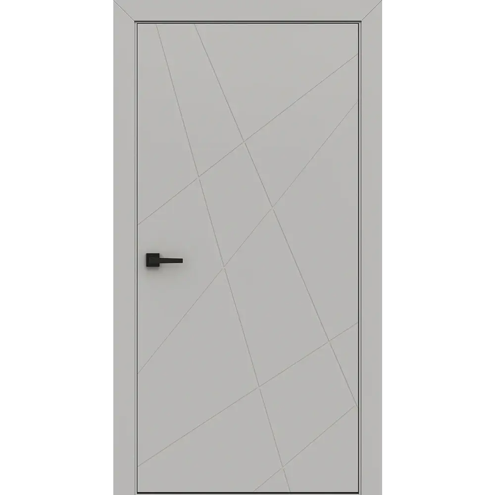 Фото 3 Комплект межкомнатной двери Леском Тоскана-1 глухая 200x80см полипропилен цвет серый софт с коробом и наличниками