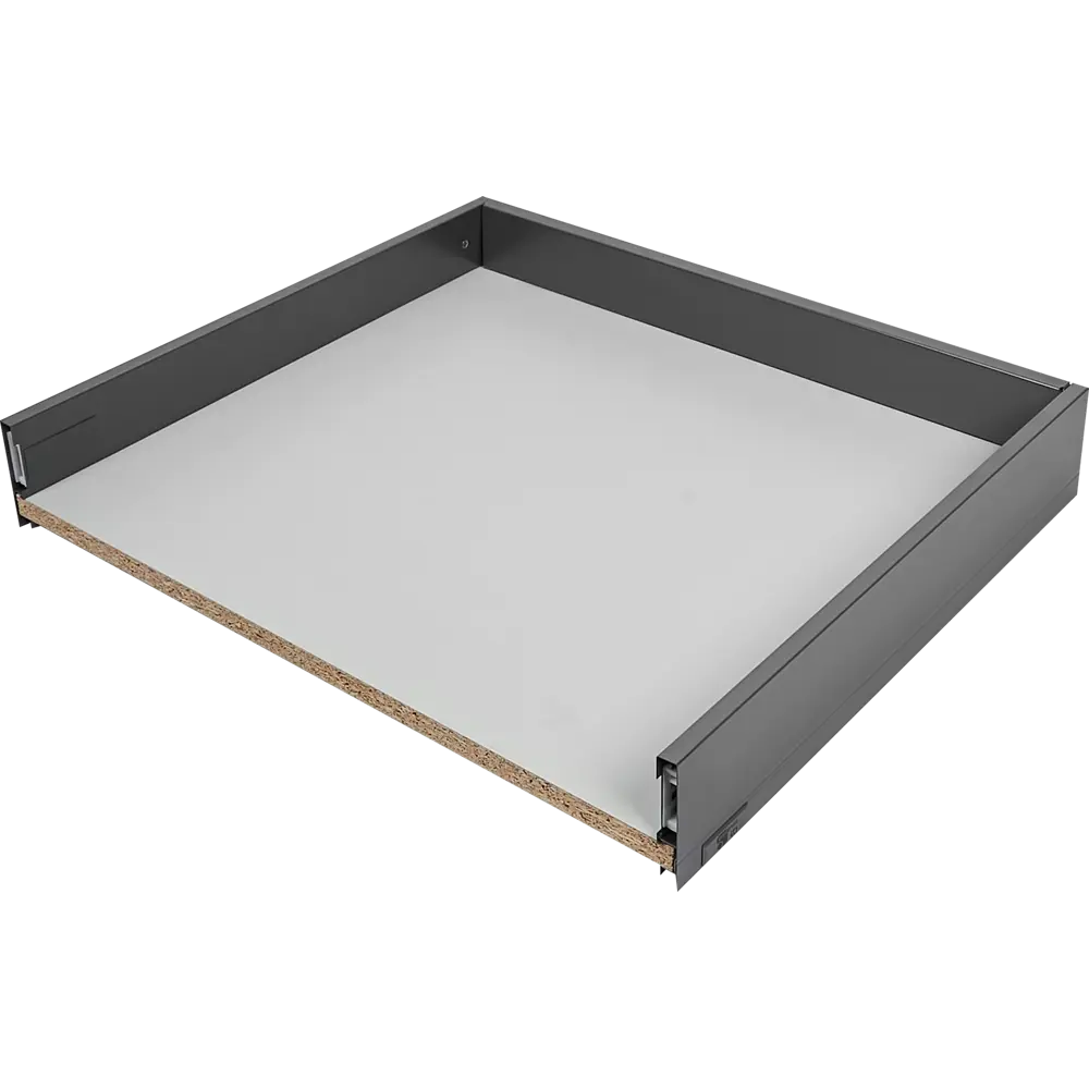 Фото Ящик выдвижной Flowbox 45x10.4x50.4 см сталь/ЛДСП цвет антрацит Фото Ящик выдвижной Flowbox 45x10.4x50.4 см сталь/ЛДСП цвет антрацит