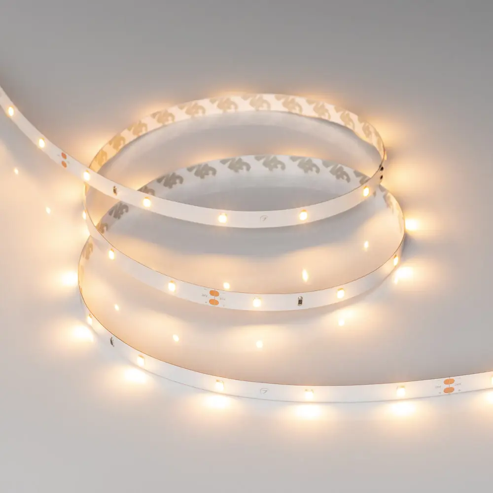 Фото 4 Светодиодная лента Arlight 019919 2 SMD 2835 30 диод/2.50 Вт/м 24 В IP20 5 м теплый белый свет