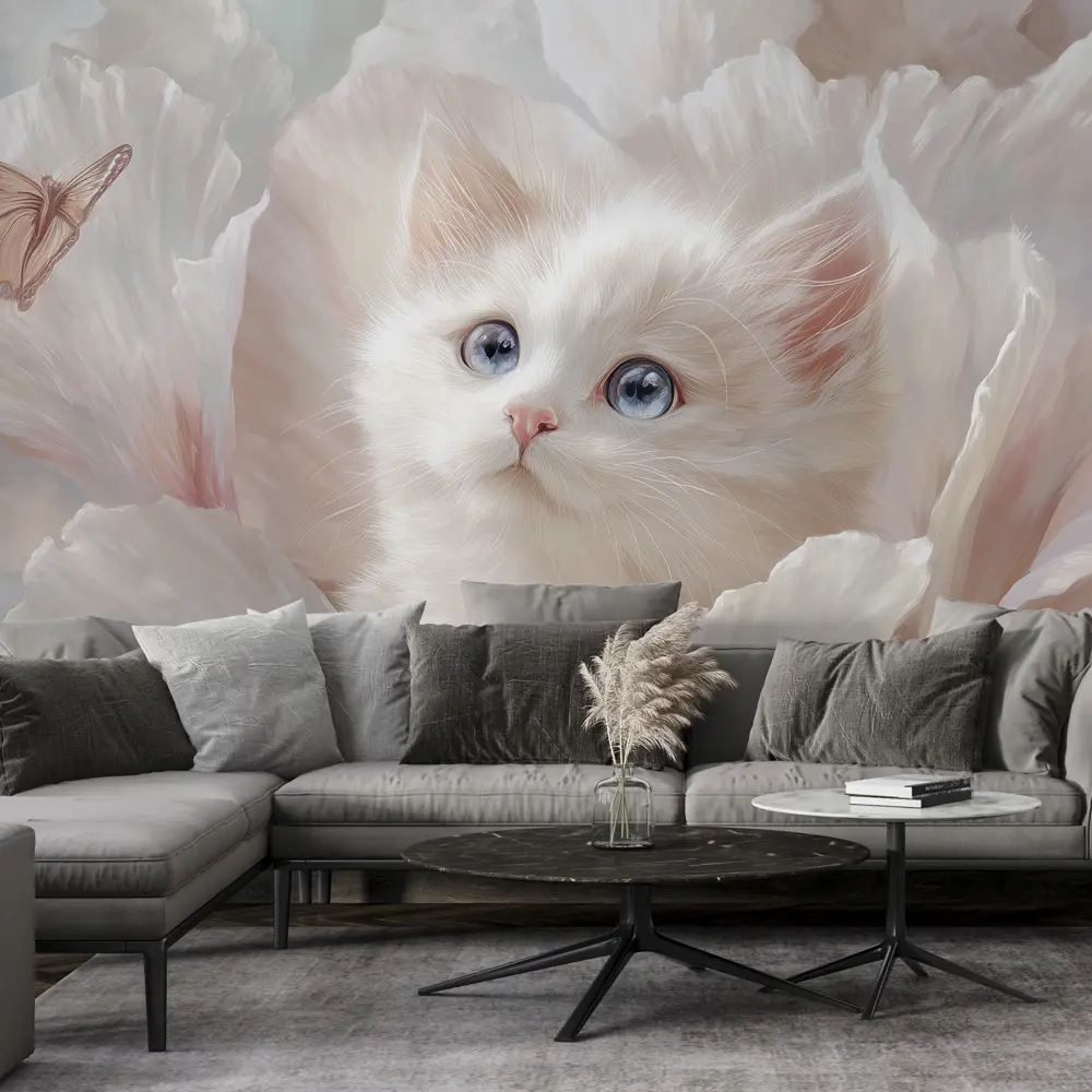 Фото 2 Фотообои флизелиновые Postermarket Котенок и бабочка 500x270 см Фото 2 Фотообои флизелиновые Postermarket Котенок и бабочка 500x270 см