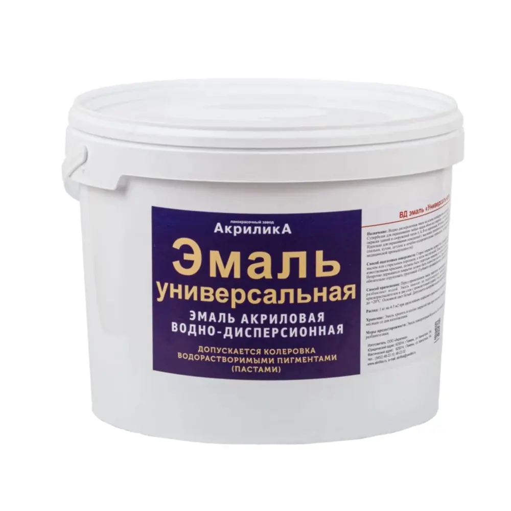 Фото Эмаль универсальная Tyumterm ВД матовая белая 5л