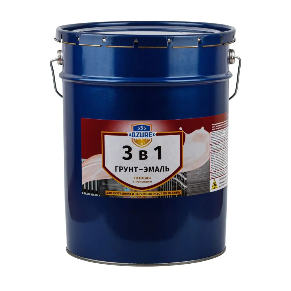 Фото Грунт-эмаль 3 в 1 Tyumterm Azure полуглянцевая красная 25 кг