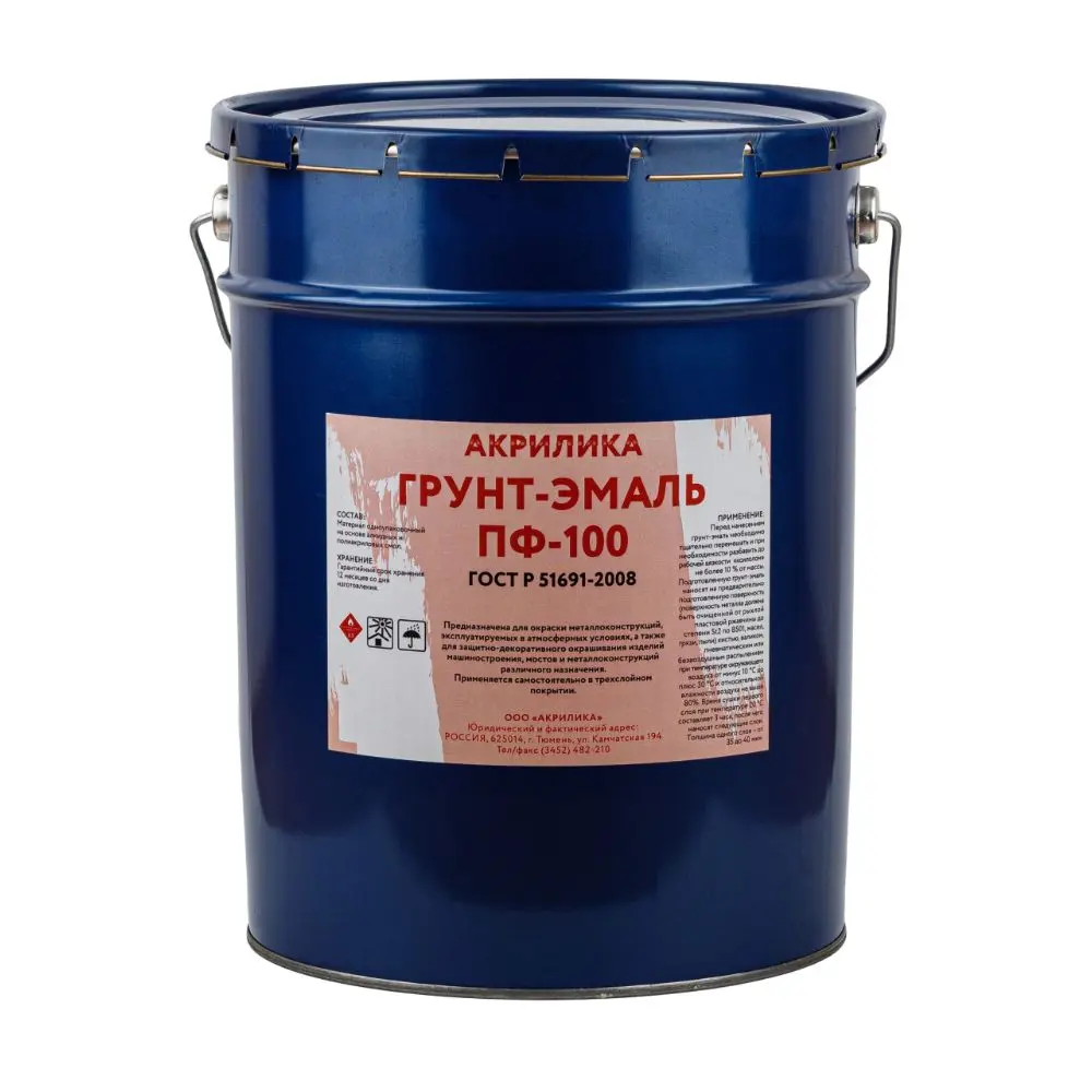 Фото Грунт-эмаль Tyumterm ПФ-100 полуглянцевая белая 25 кг Фото Грунт-эмаль Tyumterm ПФ-100 полуглянцевая белая 25 кг