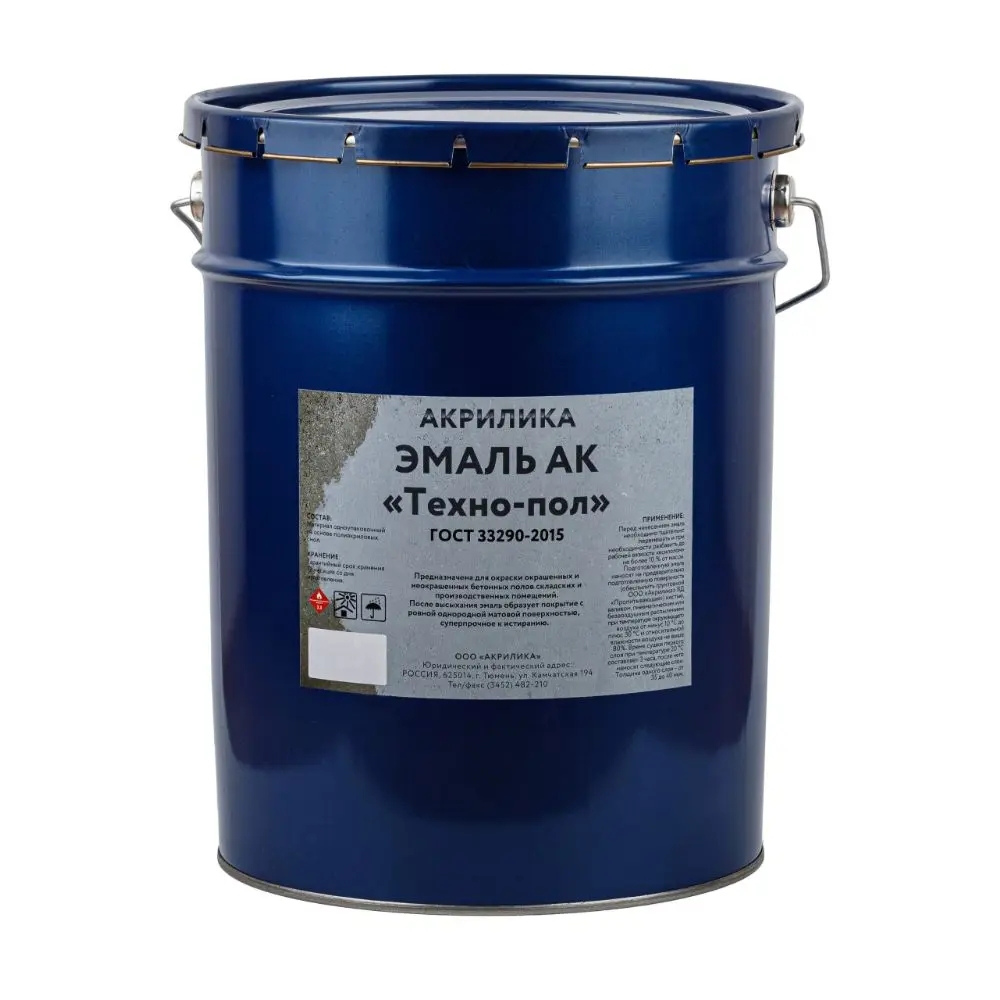 Фото Эмаль Tyumterm АК Техно-пол матовая белая 25 кг