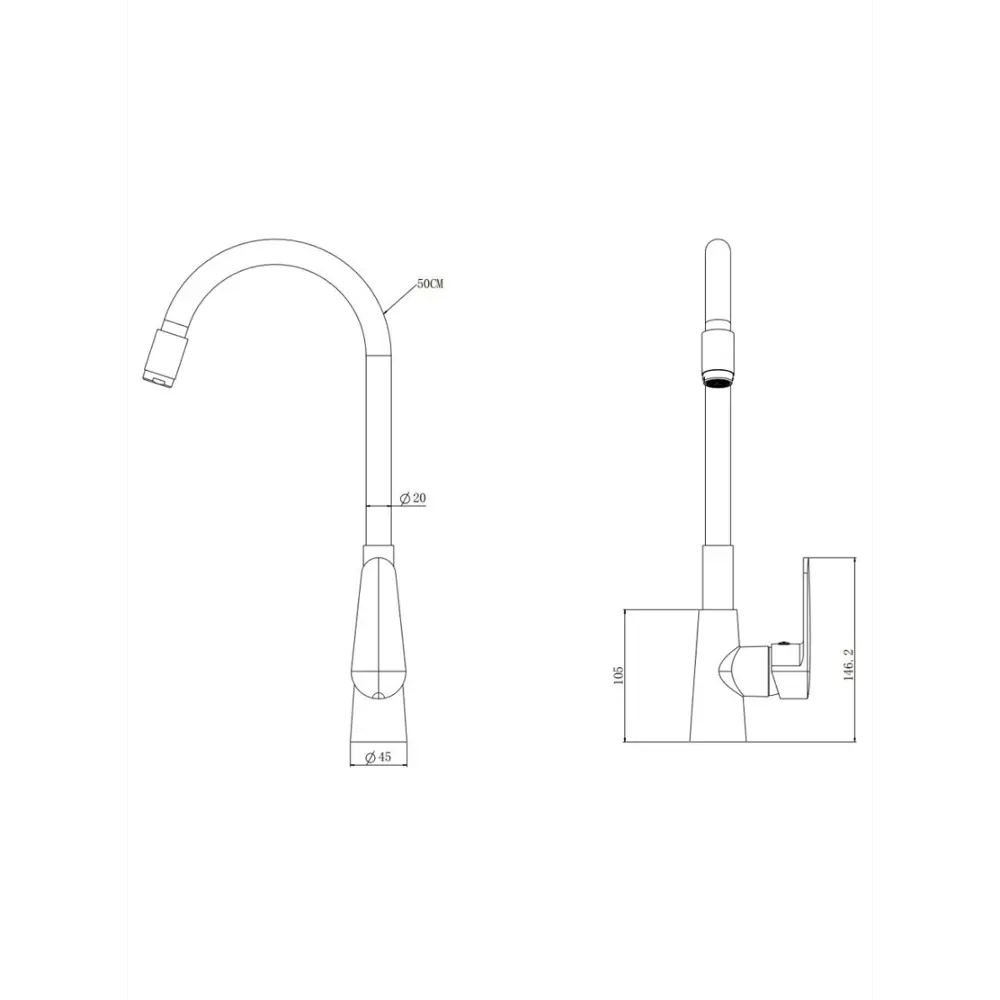 Фото 3 Смеситель для кухни Esko K48GLW гибкий излив 35 см цвет белый, золотой