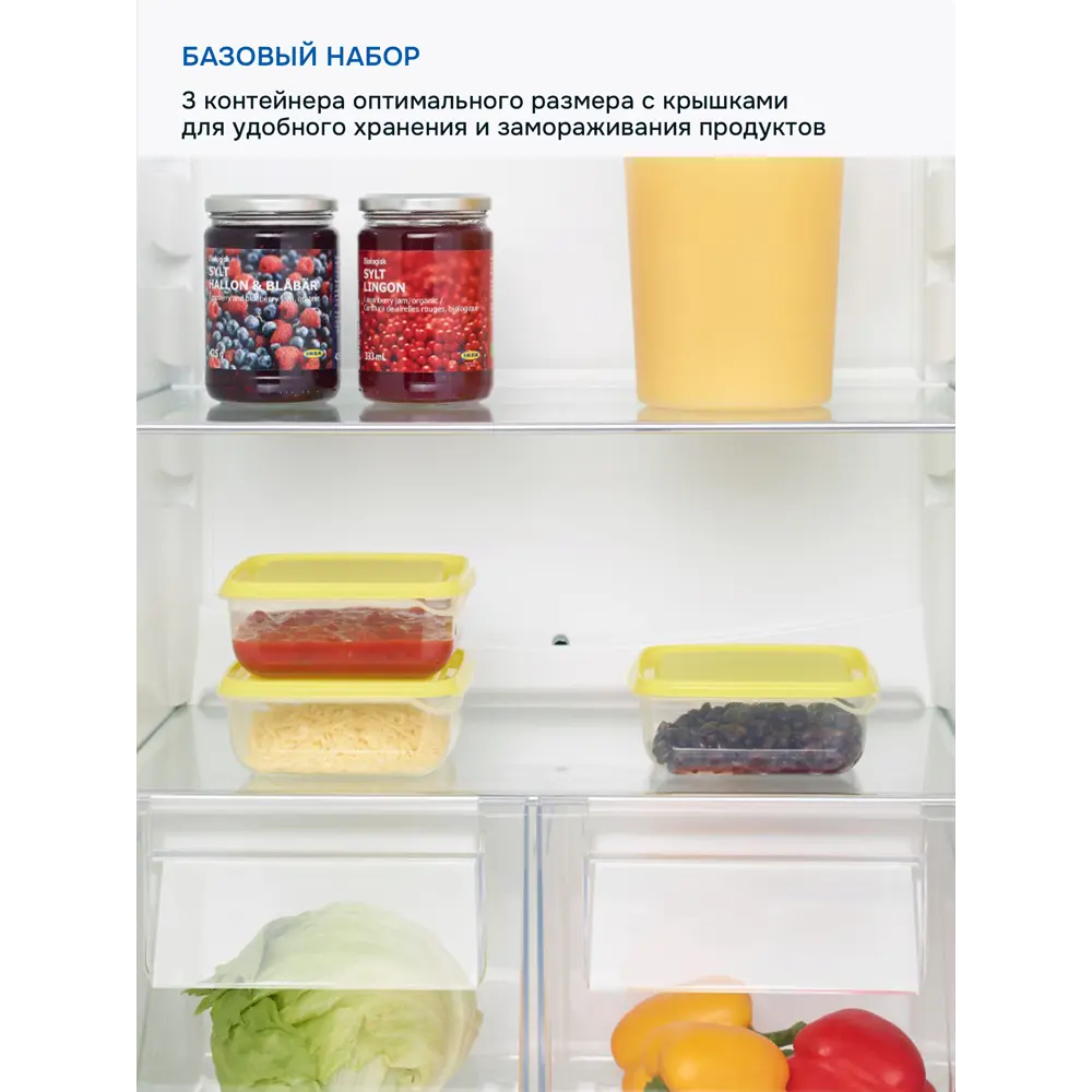 Фото 2 Набор пищевых контейнеров Идея и точка 80351013-1 0.6 л полипропилен цвет желтый 3 шт. Фото 2 Набор пищевых контейнеров Идея и точка 80351013-1 0.6 л полипропилен цвет желтый 3 шт.