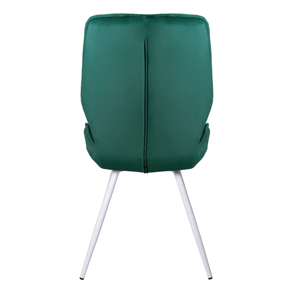 Фото 5 Стулья для кухни Ostin La alta 2 шт со спинкой мягкие обеденные изумруд ножки белые круглые