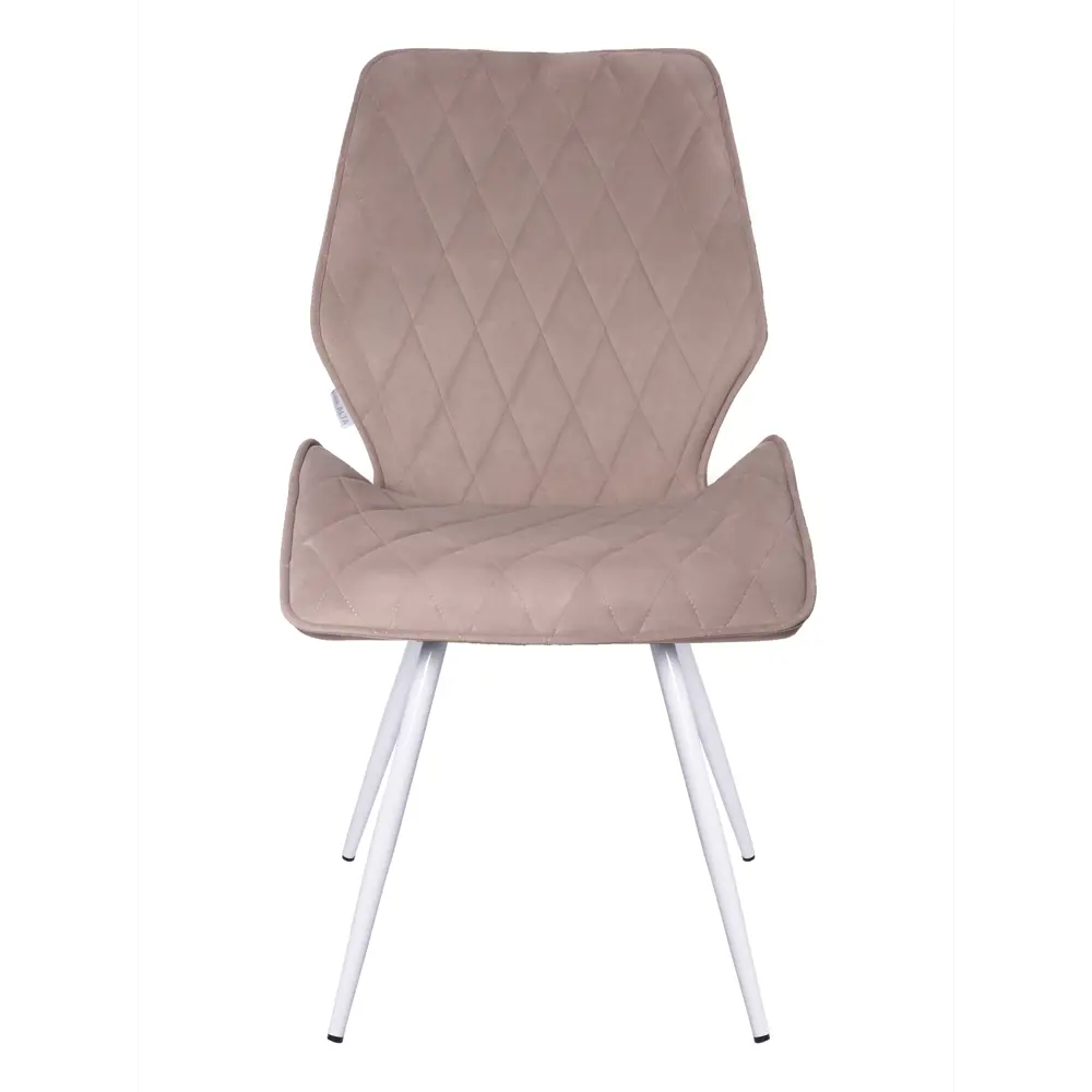 Фото 2 Стулья для кухни Ostin La alta 2 шт со спинкой мягкие обеденные серо-бежевый ножки белые круглые Фото 2 Стулья для кухни Ostin La alta 2 шт со спинкой мягкие обеденные серо-бежевый ножки белые круглые