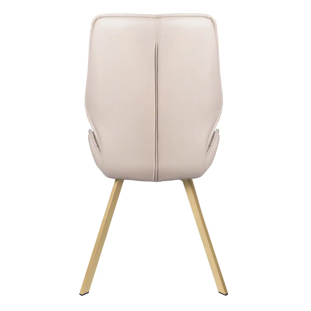 Фото 5 Стулья для кухни Ostin La alta 2 шт со спинкой мягкие обеденные кремовый экокожа ножки шампань квадратные