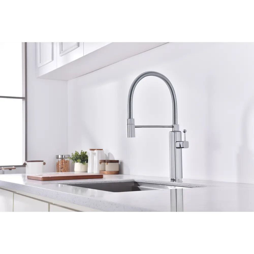 Фото Смеситель для кухни Vincea VKF-101CH гибкий излив 20.8 см цвет хром Фото Смеситель для кухни Vincea VKF-101CH гибкий излив 20.8 см цвет хром