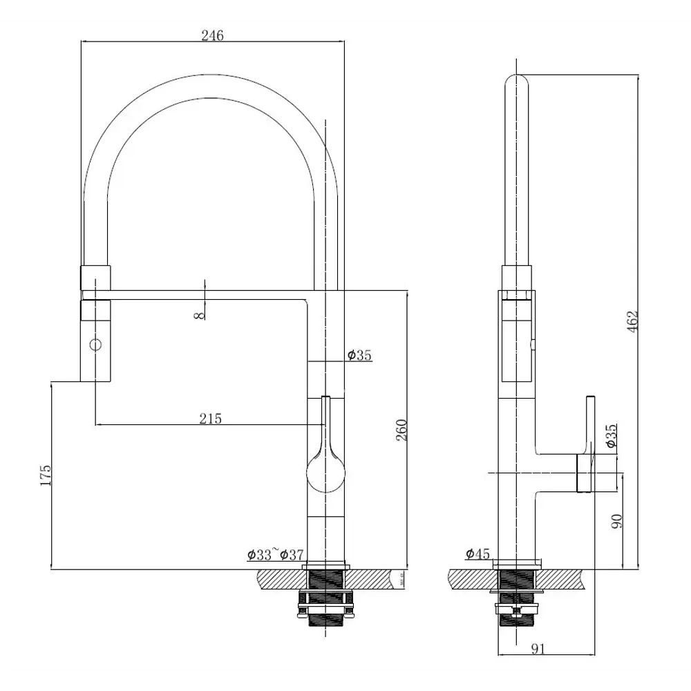 Фото 7 Смеситель для кухни Vincea VKF-114GM гибкий излив 17.5 см цвет вороненая сталь Фото 7 Смеситель для кухни Vincea VKF-114GM гибкий излив 17.5 см цвет вороненая сталь