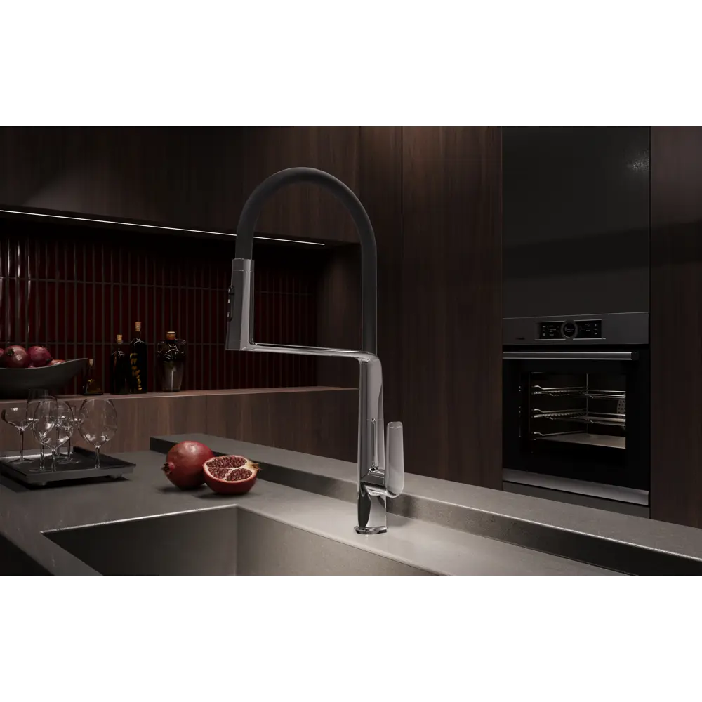 Фото 2 Смеситель для кухни Vincea VKF-118CH гибкий излив 27.2 см цвет хром