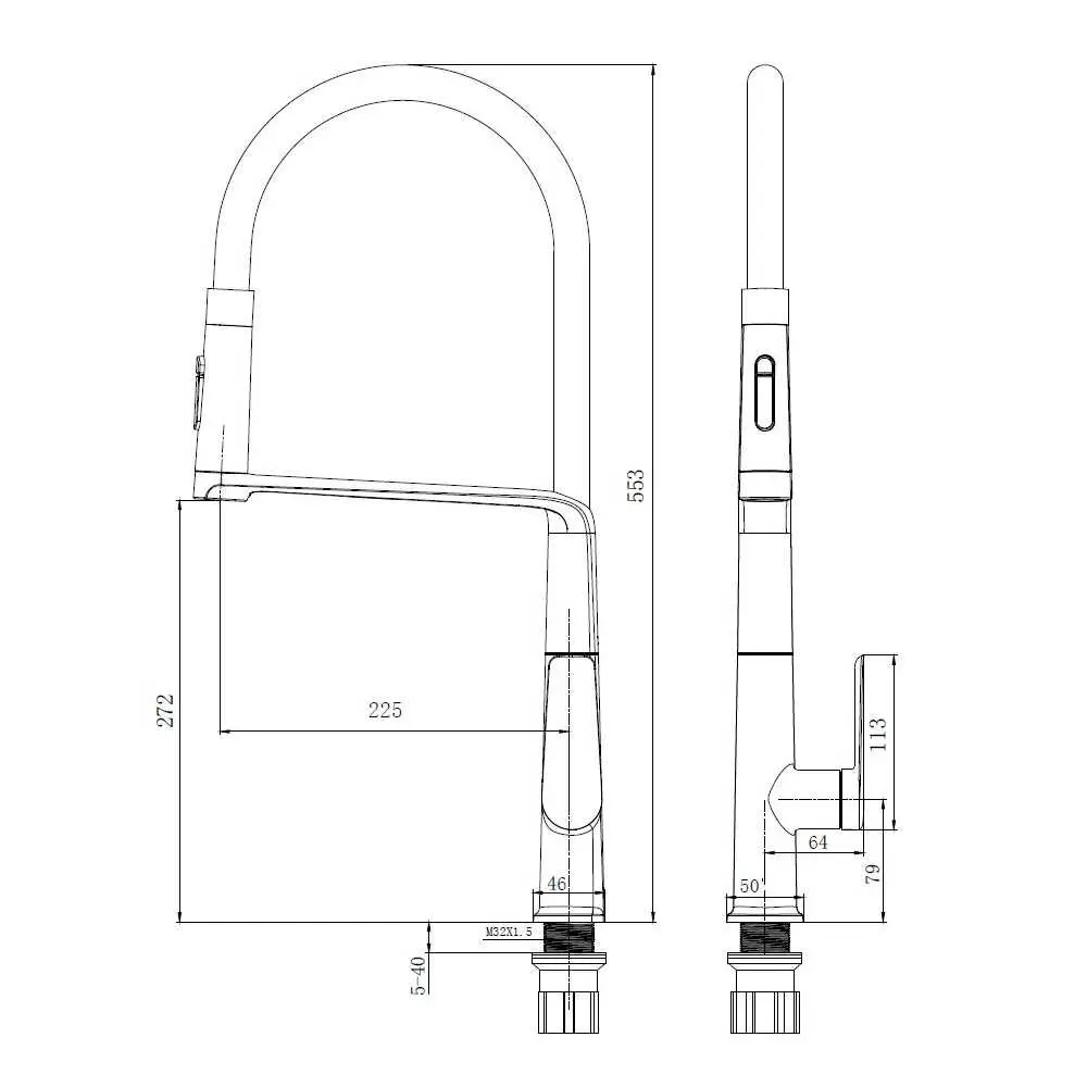 Фото 4 Смеситель для кухни Vincea VKF-118GM гибкий излив 27.2 см цвет вороненая сталь Фото 4 Смеситель для кухни Vincea VKF-118GM гибкий излив 27.2 см цвет вороненая сталь
