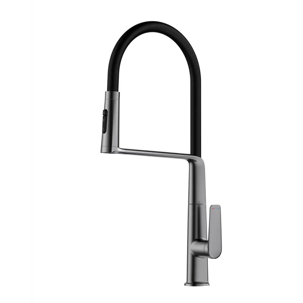 Фото 3 Смеситель для кухни Vincea VKF-118GM гибкий излив 27.2 см цвет вороненая сталь Фото 3 Смеситель для кухни Vincea VKF-118GM гибкий излив 27.2 см цвет вороненая сталь