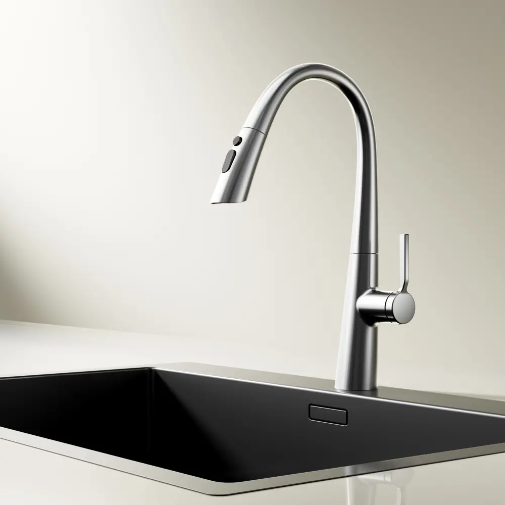 Фото Смеситель для кухни Vincea VKF-176CH 24.3 см выдвижной излив цвет хром Фото Смеситель для кухни Vincea VKF-176CH 24.3 см выдвижной излив цвет хром