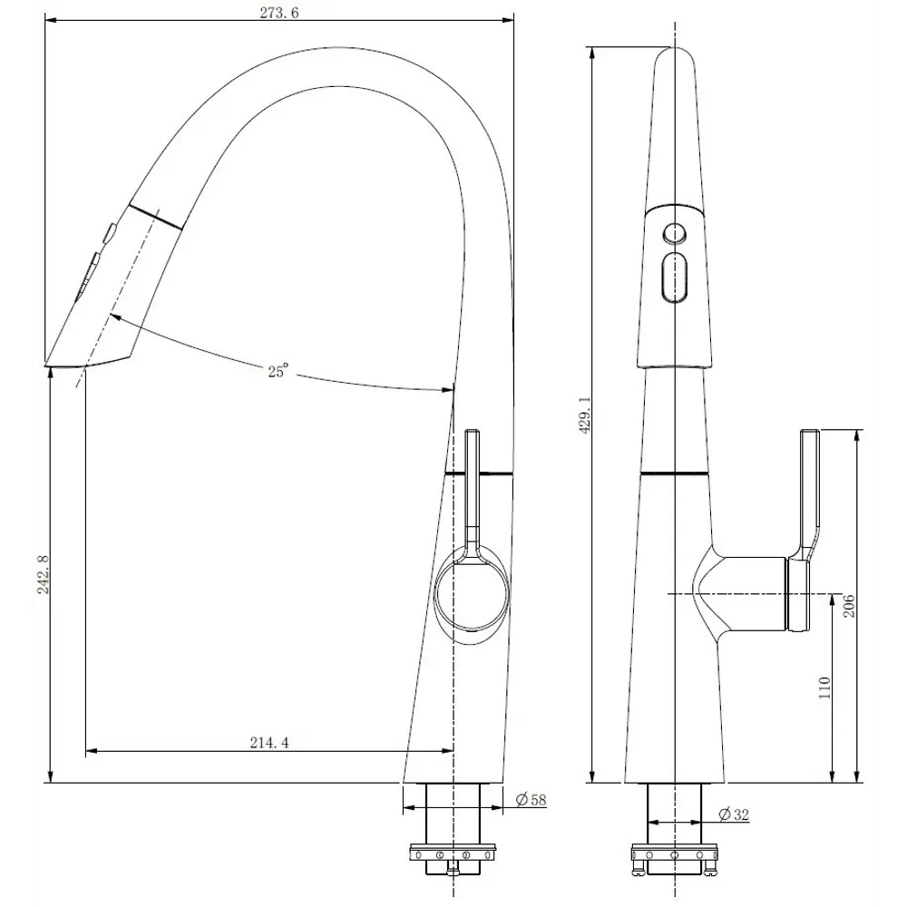 Фото 7 Смеситель для кухни Vincea VKF-176MB 24.3 см выдвижной излив цвет черный Фото 7 Смеситель для кухни Vincea VKF-176MB 24.3 см выдвижной излив цвет черный