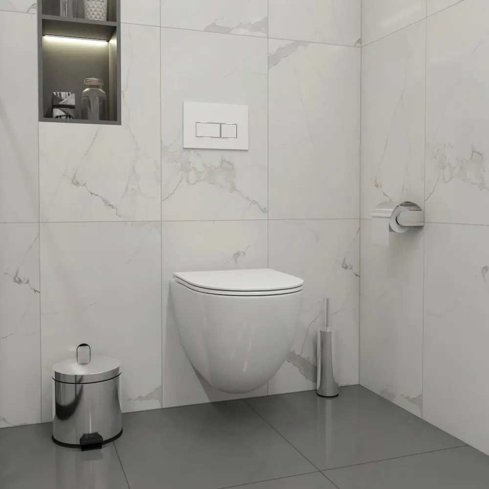 Фото 3 Инсталляция с унитазом комплект 5 в 1 Teymi F16259 унитаз подвесной безободковый Lina Vortex кнопка белая/хром Фото 3 Инсталляция с унитазом комплект 5 в 1 Teymi F16259 унитаз подвесной безободковый Lina Vortex кнопка белая/хром