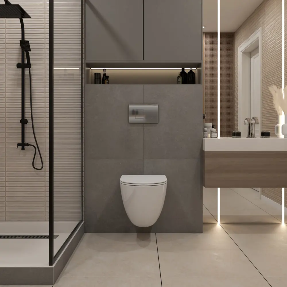 Фото 5 Инсталляция с унитазом комплект 5 в 1 Teymi F16292 унитаз подвесной безободковый Lina Vortex кнопка хром