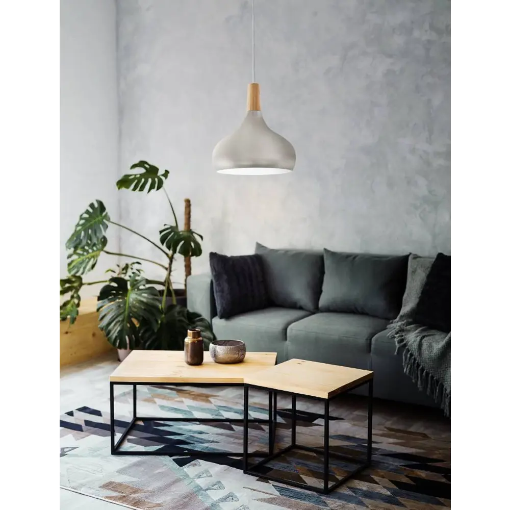 Фото 2 Светильник подвесной Eglo Sabinar 901181 1 лампа 3 м² цвет коричневый/серебро Фото 2 Светильник подвесной Eglo Sabinar 901181 1 лампа 3 м² цвет коричневый/серебро