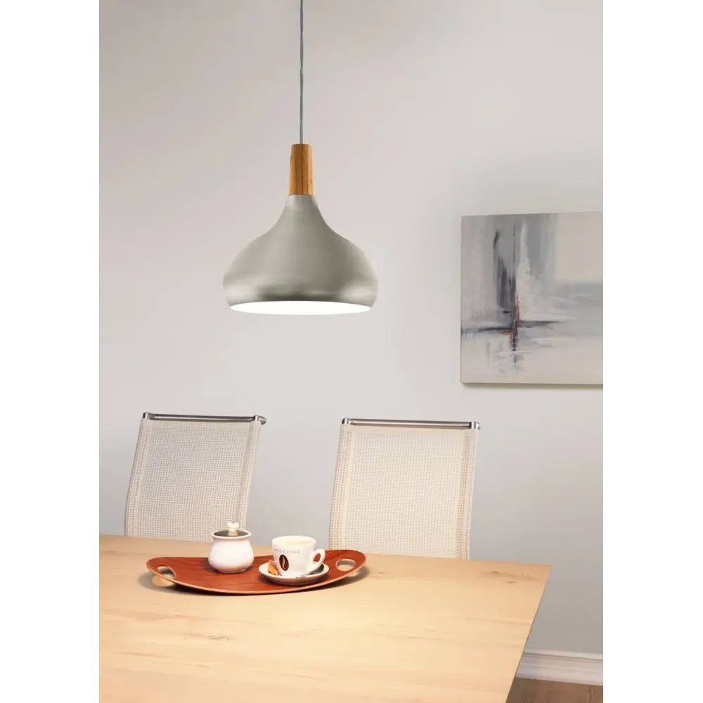 Фото 4 Светильник подвесной Eglo Sabinar 901181 1 лампа 3 м² цвет коричневый/серебро Фото 4 Светильник подвесной Eglo Sabinar 901181 1 лампа 3 м² цвет коричневый/серебро