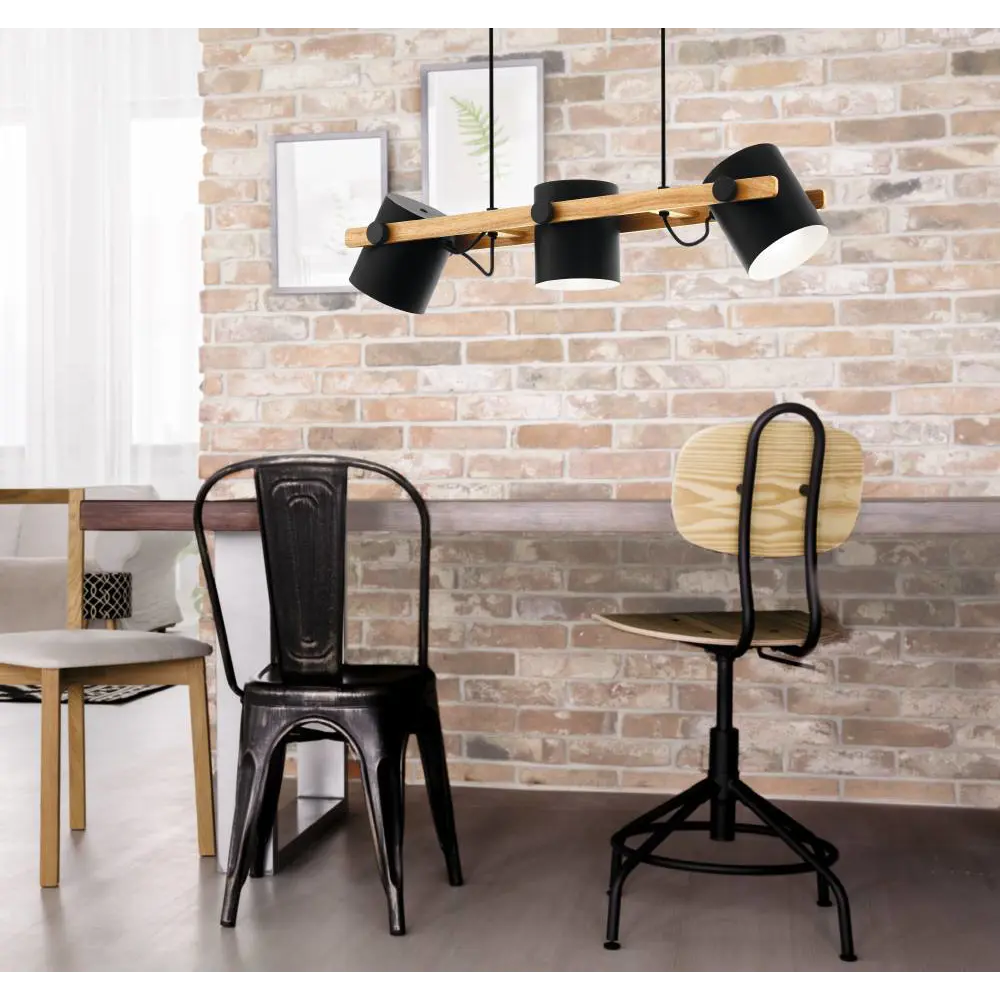 Фото 2 Светильник подвесной Eglo Hornwood 43517 3 ламп 13 м² цвет коричневый, кремовый, черный Фото 2 Светильник подвесной Eglo Hornwood 43517 3 ламп 13 м² цвет коричневый, кремовый, черный