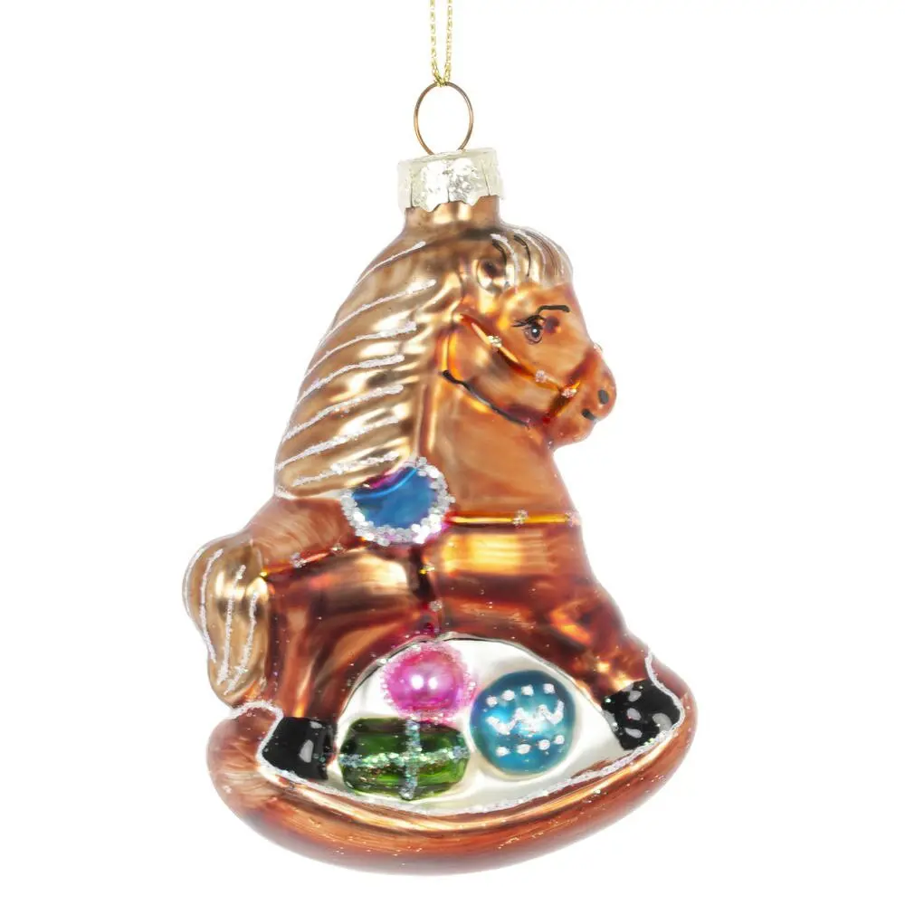 Фото 2 Елочная игрушка Лошадка 826106 11 см коричневый